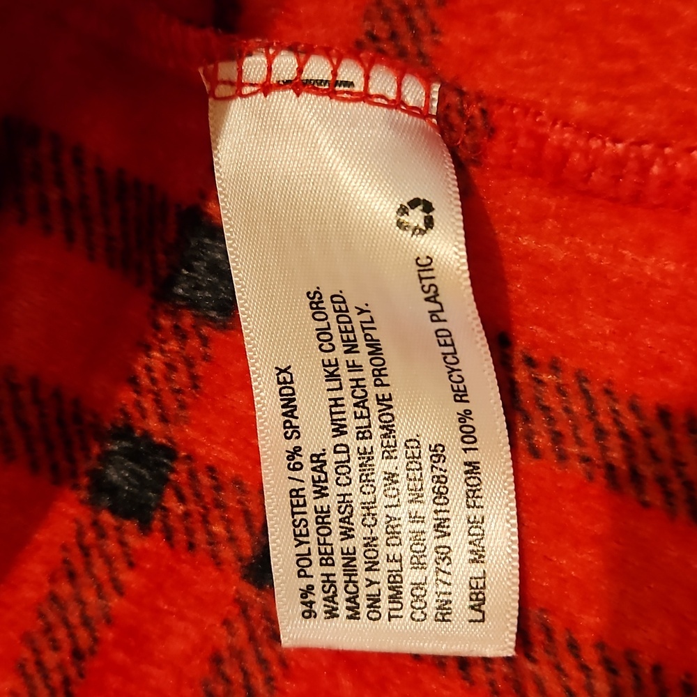 Cat & Jack Red and Black Plaid Velour Sweatshirt - Sz L (12/14) - Picture 4 of 7